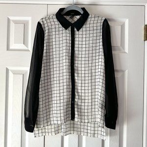 Button Down Sheer Blouse